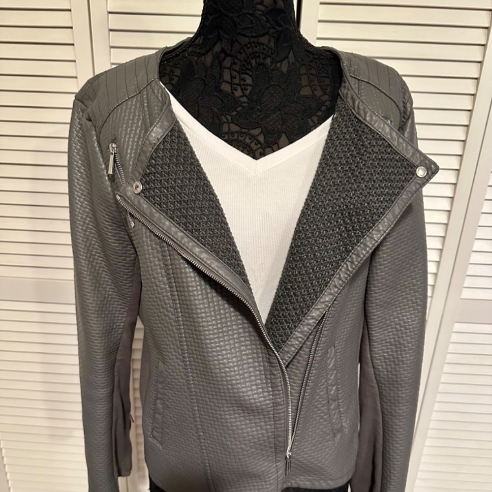 Calvin Klein Grey Leather Jacket